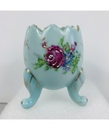 Napco Ceramic 3 Footed Porcelain Vase Cracked Egg Japan Handpainted Blue... - £23.35 GBP