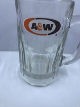 A &amp; W Heavy Root Beer Glass Mug Tall Clear With Logo  Preowned Vintage - $7.92