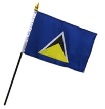 St. Lucia 4&quot;x6&quot; Desk Stick Flag (No Base) (12) - £2.15 GBP+