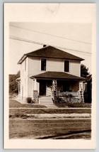RPPC Lovely House Man with Child on Porch with Trellises c1920 Postcard E29 - £7.04 GBP