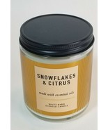 Bath &amp; Body Works White Barn Snowflakes &amp; Citrus Candle 7 oz Jar - £17.31 GBP