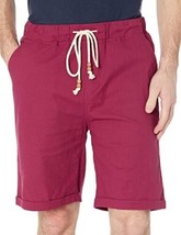 Amazon Essentials Men&#39;s Wine Red Linen Casual Classic Fit Shorts - 2XL (38&quot;-40&quot;) - £12.18 GBP