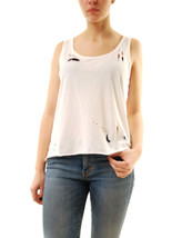 SUNDRY Womens Tank Top Muscle Distressed Stylish Casual White Size S - £29.01 GBP