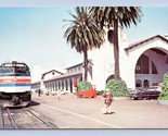 Train  Leaving Santa Fe Amtrak Depot San Diego California UNP Chrome Pos... - $4.90
