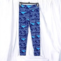 LuLaRoe Leggins Woman One Size 2-10 3 Tone Blue Geometric Pattern Active... - £8.27 GBP