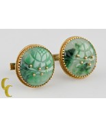Cellino Impérial Jade 18k &amp; 14k Rond or Jaune Boutons Manchette - $265,497.48 MXN