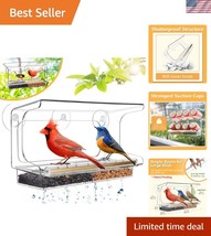 Life-Out Tray Window Bird Feeder for Large Birds - Up to 22lb Suction St... - $36.00