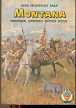 MONTANA HIGHWAY MAP Territorial Centennial Edition (1964) 24section fold... - $14.84