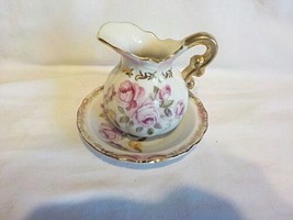 Vintage Lefton China ELEGANT ROSE Small Pitcher and Bowl / Basin - $18.00