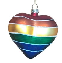 December Diamonds 79-81482 Heart Rainbow 3&quot; Christmas Ornament Valentine&#39;s - £10.76 GBP