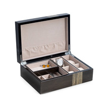 Lacquered Ash Wood Valet Box with Multi Compartments for Storage - $233.99