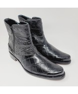 Mauri Men&#39;s Ankle Boots Sz 9.5 M alligator Ostrich Black Made In Italy - £449.55 GBP