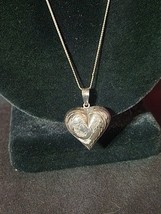 Silver Necklace 925 with Heart Pendent - £19.22 GBP