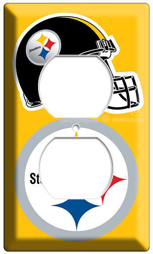 PITTSBURGH STEELERS FOOTBALL TEAM LOGO OUTLET WALL PLATE COVER BOYS ROOM DECOR