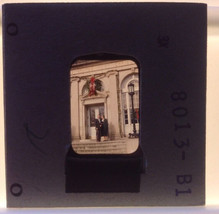 Vintage Kodachrome Couple Post Office Christmas 1940s Photograph Color Slide - £19.65 GBP