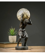 Cold Cast Bronze Greek Titan Atlas Carrying The World Retro Statue - £109.99 GBP