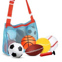 5 Pieces Ball Mini Inflatable Sport Balls Include Soccer Ball, Basketbal... - $23.82