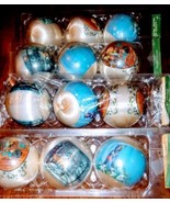 12 Vintage Spun Satin Ornaments Original Box  1950&#39;s - £20.30 GBP