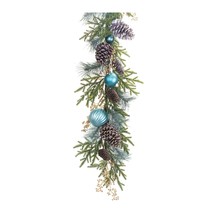 Pine Garland w/Ornament 6&#39; L Plastic - £73.70 GBP