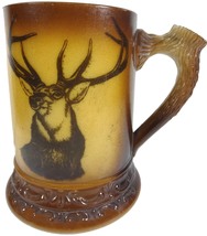 1910&#39;s Westmoreland Milk Glass Stag Deer Transfer Decal 4.5&quot;t Beer Stein... - $47.99
