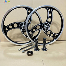 BMX Bicycle 20&quot;ALLOY Sport Rim Black color Wheelset Hub SeT-Freewheel 16T - £89.40 GBP