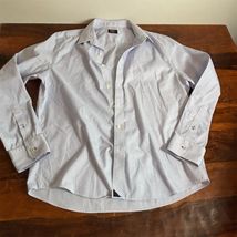 UNTUCKit Button-Up Shirt Men's Large Blue White Striped Wrinkle Free - $27.72