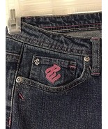  Rocawear Roca Wear Vintage Premimum Jeans Pink Logo Women&#39;s Size 5/6 - £12.42 GBP