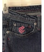  Rocawear Roca Wear Vintage Premimum Jeans Pink Logo Women&#39;s Size 5/6 - $21.65 CAD