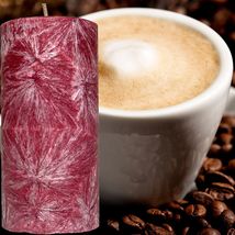 Coffee &amp; Vanilla Scented Palm Wax Pillar Candle - £19.69 GBP+
