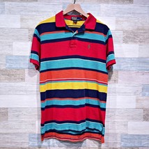 POLO Ralph Lauren Vintage Striped Polo Shirt Multicolor Slub Cotton Mens... - $44.54