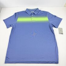 PGA TOUR Mens Athletic fit Short Sleeve Golf Polo Shirt XL Blue Green St... - $24.99
