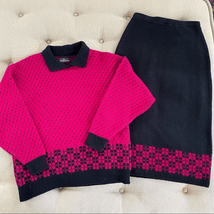 Vintage 80s Boundary Waters Sweater Skirt Set M - $23.04