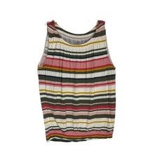 Loft Outlet Womens Shirt Size Medium M Sleeveless Green Blue Striped Blouse - £14.64 GBP