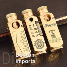 New Luxury Heavy-duty Trench Shaped Brass Lighter with Laser Carved Image - $29.00