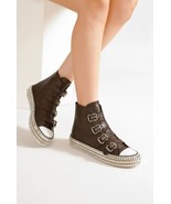 Beast Fashion Multi-Buckle Straps Studded Platform Sneakers - $44.61