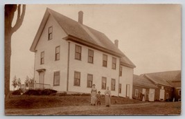 RPPC Two Victorian Ladies and Child with Large Farmhouse c1907 Postcard H26 - £10.22 GBP