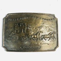 Wells Fargo and Company Vintage Belt Buckle Since 1852 Stagecoach Bergamot Brass - £9.30 GBP
