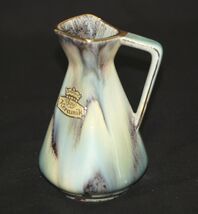 Bay Keramik Art Pottery Pitcher Vase Jug Gold W. Germany 242-10 Vintage MCM - $19.79