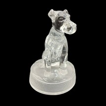 Vintage Glass Translucent Dog Figurine Sculpture 5.5 inches tall - £58.32 GBP
