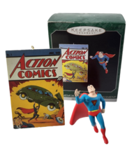 Hallmark 1998 Superman &amp; Comic Commemorative Edition Set 2 Ornaments Vintage - $7.69