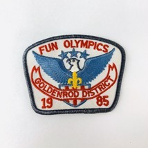 Vintage BSA Boy Scouts of America Patch Goldenrod District 1985 Fun Olym... - $9.47
