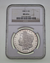 1880-S Plateado Morgan Dólar Graduado Por NGC Como MS-63 Estrella! Hermoso - £156.37 GBP