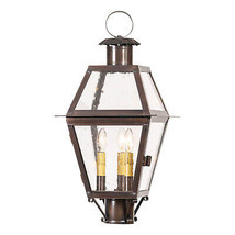 Town Crier Outdoor Post Light in Solid Antique Copper - 3 Light - £463.71 GBP