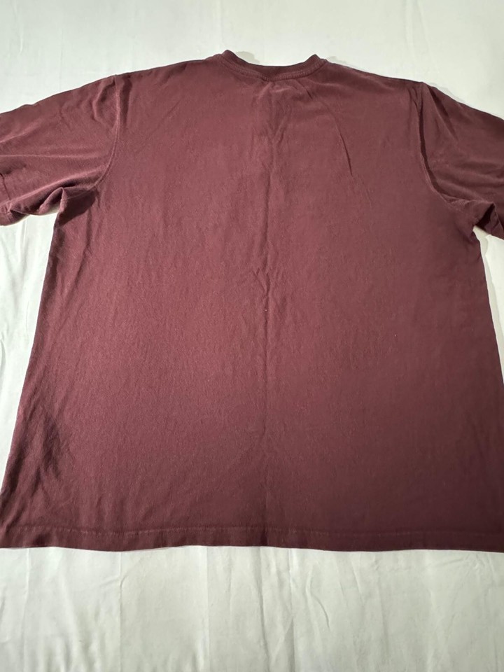 Carhartt K84 PRT Men's Size 2XL Burgundy Cotton Short Sleeve Henley T-Shirt Item image 7