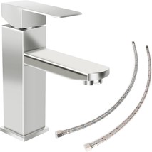 Bathroom Sink Faucets With A Single Handle And One Hole In Brushed Nickel. - $46.93