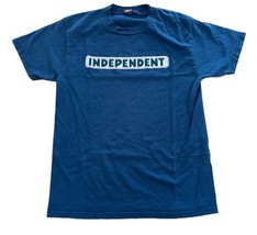 Vintage Y2K Independent Truck Co Bar Logo Skateboard Tee T-shirt Navy Bl... - $18.52