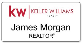 Keller Williams Realtor Personalized Name Badge Tag With A Pin Fastener - £15.17 GBP