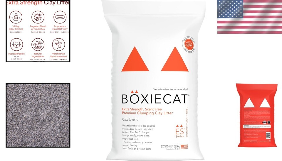 Veterinarian Approved Clay Cat Litter - 35 Days of Odor Control & 40lb Size Item image 2