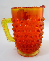 Creamer Pitcher Fenton Hobnail Amberina Art Glass Orange Yellow - £23.85 GBP
