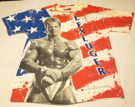 Lex Luger Vtg Usa 1993 Wwf Wrestling Aop All Over American Flag Print Xl T-SHIRT - £263.73 GBP